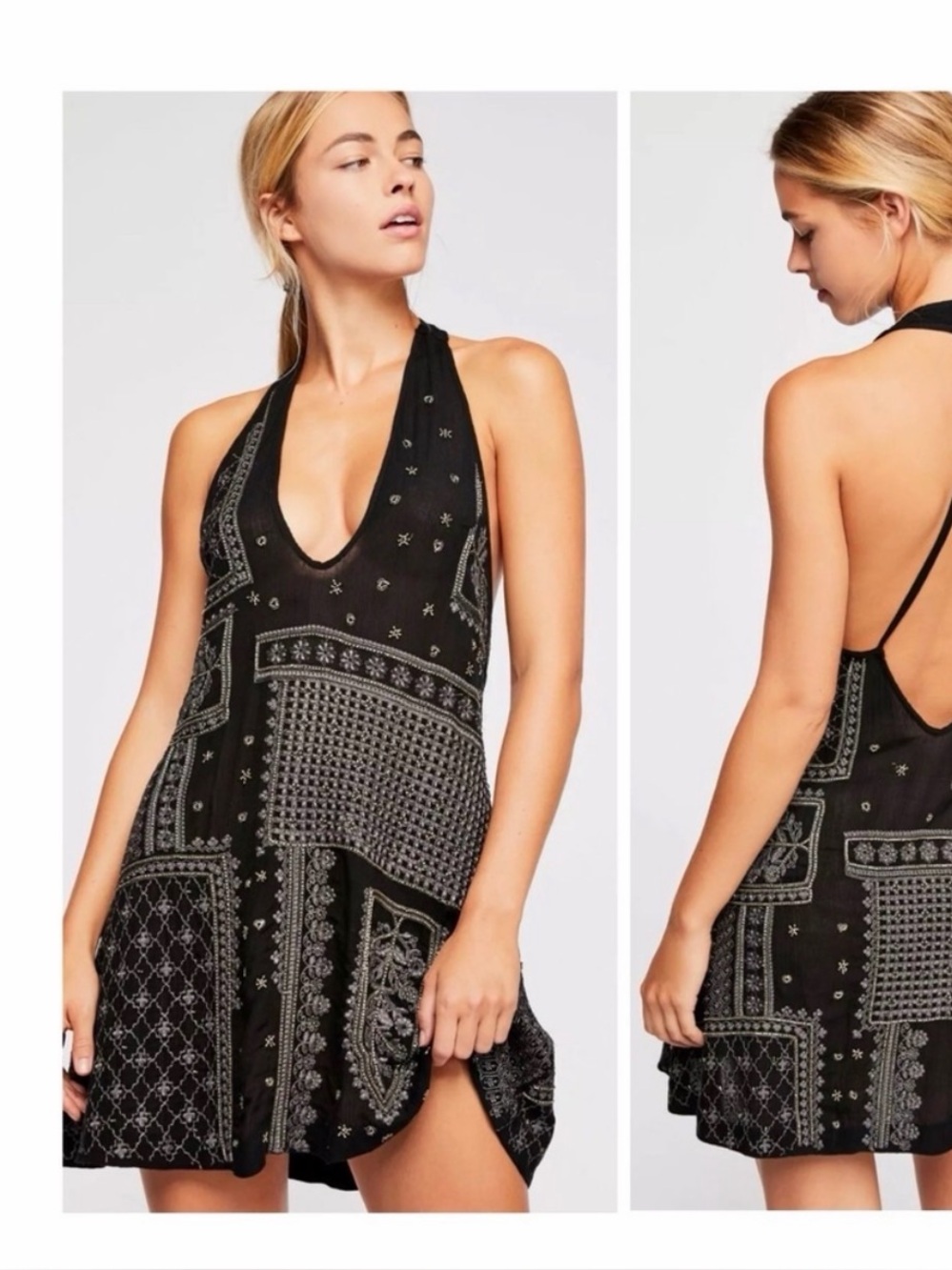 Free People Black Country Nights dress